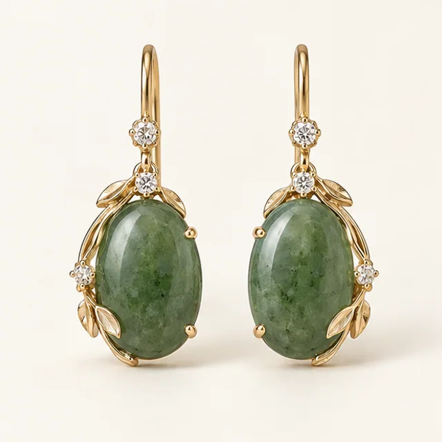 Harbor Green Oval Earring — product overview