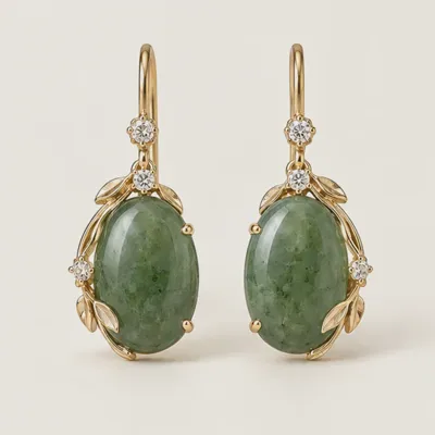 Harbor Green Oval Earring — view 1