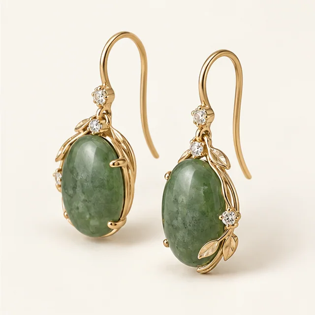 Harbor Green Oval Earring — detail view