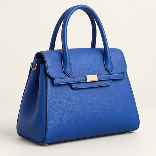 Tide Blue Structured Handbag — detail view