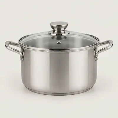 Hearth Silver Pot With Glass Cap — view 1