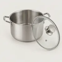 Hearth Silver Pot With Glass Cap