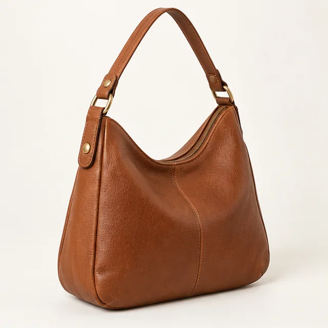 Sienna Leather Shoulder Bag — detail view