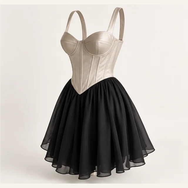 Midnight Corset Dress — detail view