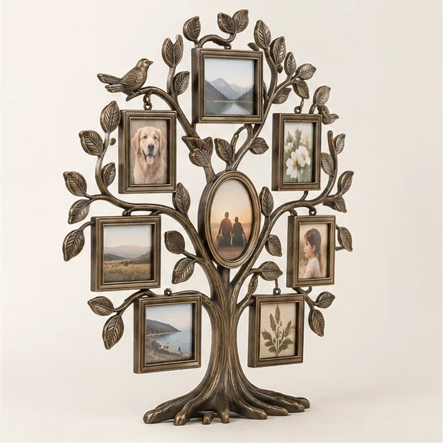 Harbor Family Tree Photo Frame — detail view