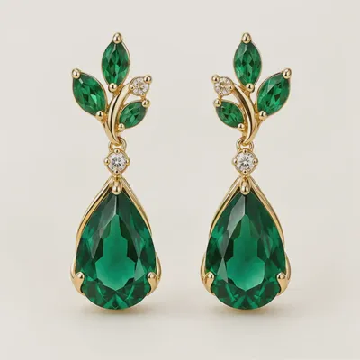 Cedar Green Crystal Earring — view 1